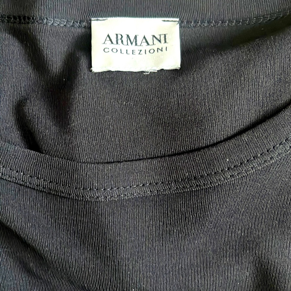 Mens Silk Armani Collezioni Long Sleeve Black pullover shirt.
